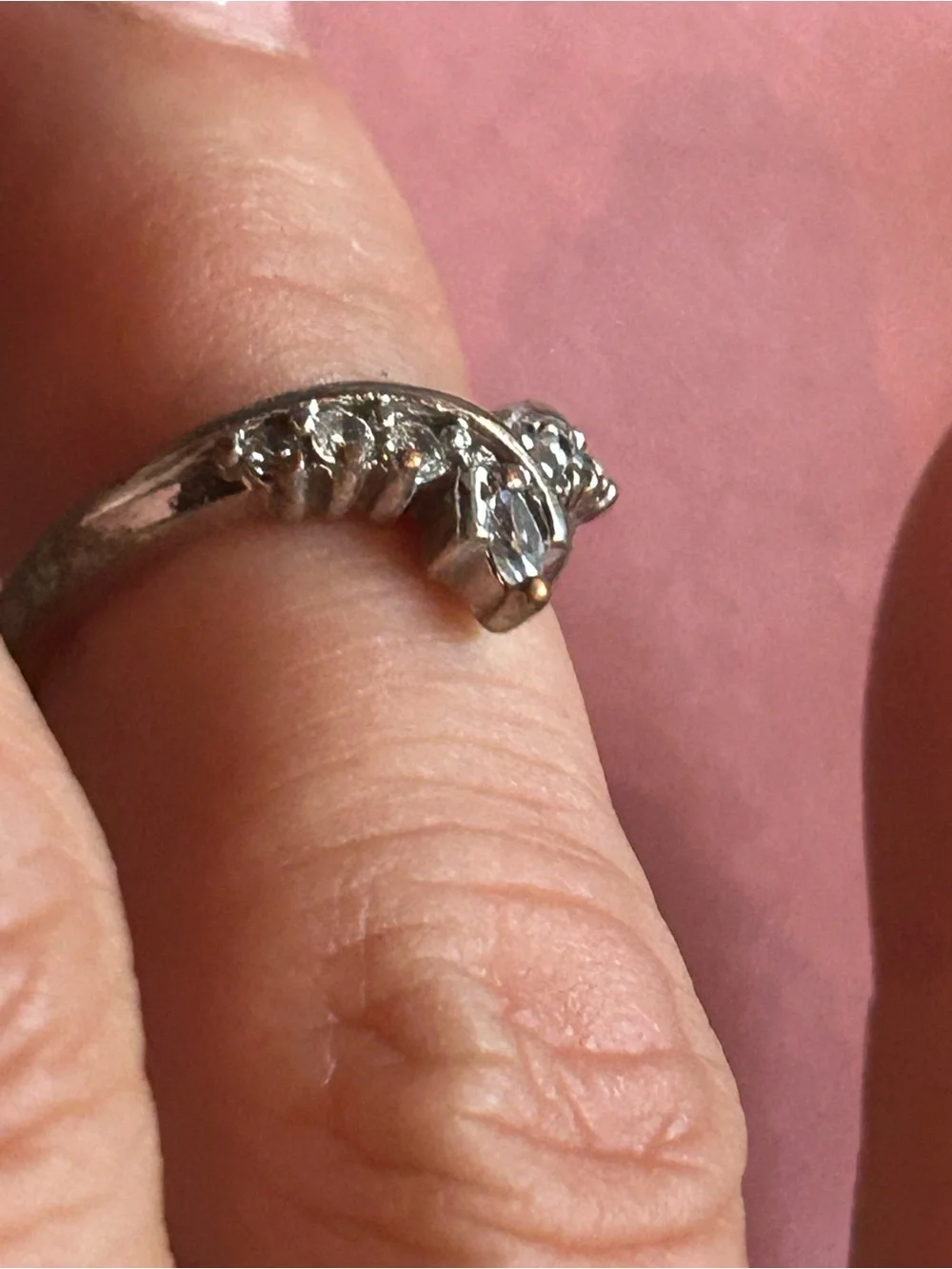 Women’s Vintage Silver Tone Crown Princess Tiara Ring. Size 7.